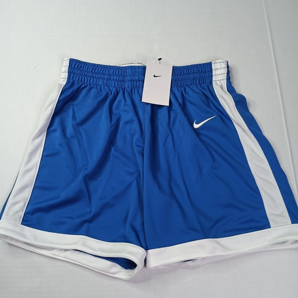 Nike Team Dri-Fit Shorts Women's Size S DC2373-494 Blue White Trim Basketball